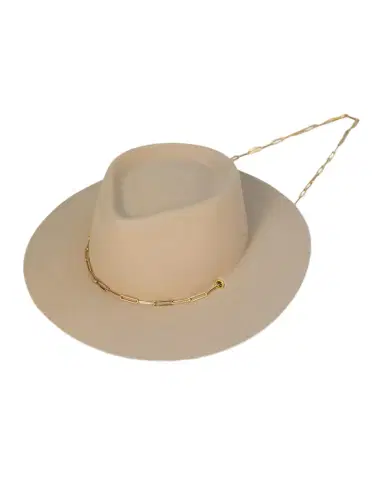 VAN PALMA Ulysse Merino Wool Fedora With Chain | Thumbnail 1