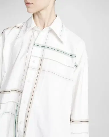 Bottega Veneta Abstract-Print Oversized Collared Shirt | Thumbnail 5 Bottega Veneta Abstract-Print Oversized Collared Shirt | Thumbnail 5