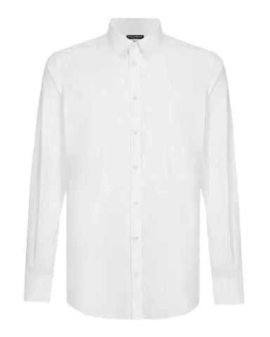 Dolce & Gabbana Men's Solid Stretch Cotton Dress Shirt | Thumbnail 1