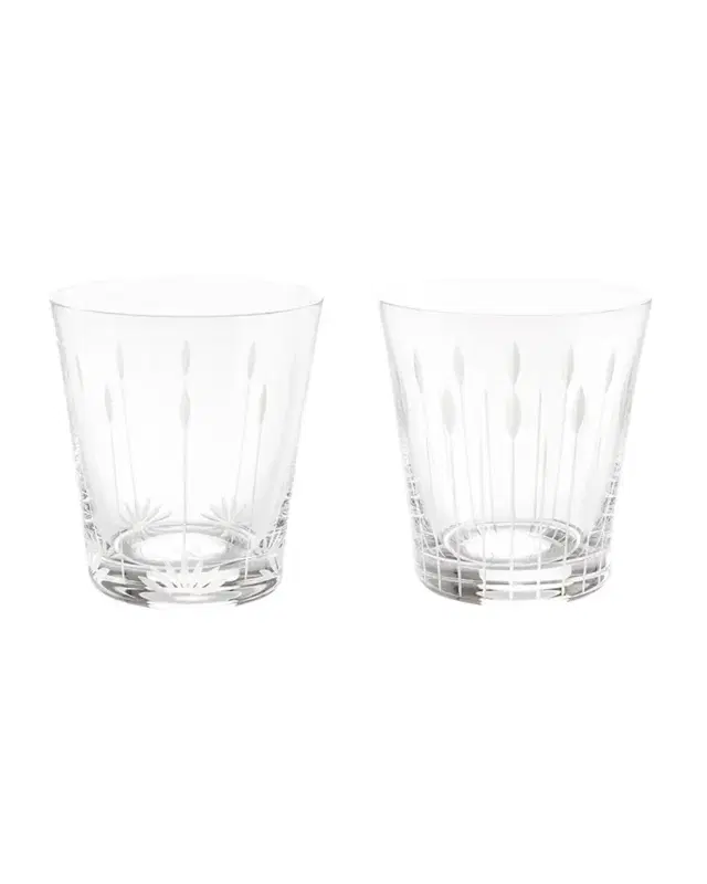 Lalique Lotus Blossoms and Buds Tumblers, Set of 2