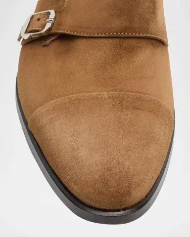 Brioni Men's York Suede Double-Monk Strap Loafers | Thumbnail 7 Brioni Men's York Suede Double-Monk Strap Loafers | Thumbnail 7