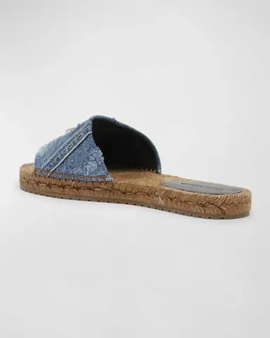 Dolce & Gabbana DG Medallion Denim Flat Espadrille Sandals | Thumbnail 4