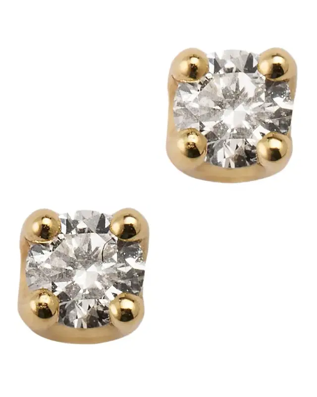 14K Gold 4-Prong Diamond Stud Earrings