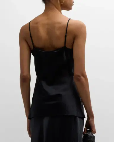 Joseph Clea Sleeveless V-Neck Silk Satin Top | Thumbnail 2