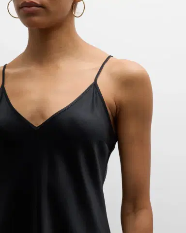 Joseph Clea Sleeveless V-Neck Silk Satin Top | Thumbnail 4