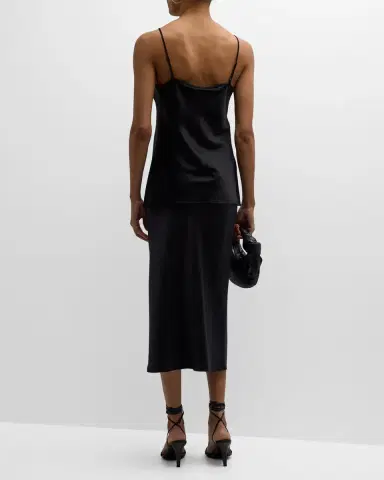 Joseph Clea Sleeveless V-Neck Silk Satin Top | Thumbnail 5