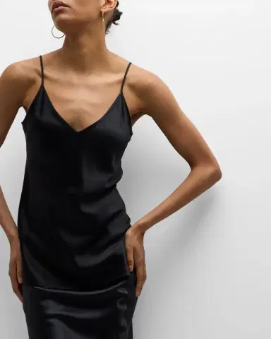 Joseph Clea Sleeveless V-Neck Silk Satin Top | Thumbnail 6