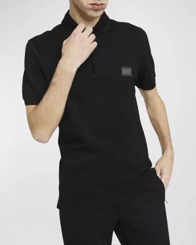 Dolce & Gabbana Men's Basic Polo Shirt with Logo Plaque | Thumbnail 7