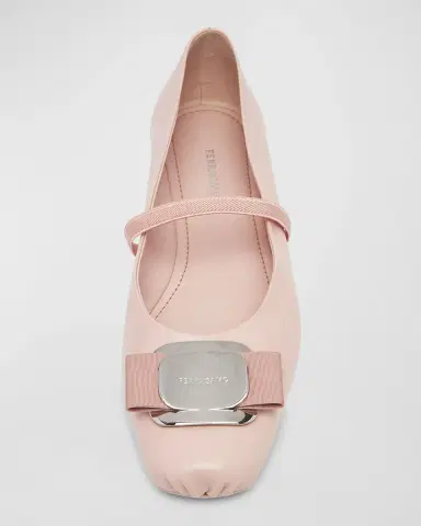 Ferragamo Zina Leather Bow Mary Jane Ballerina Flats | Thumbnail 3 Ferragamo Zina Leather Bow Mary Jane Ballerina Flats | Thumbnail 3