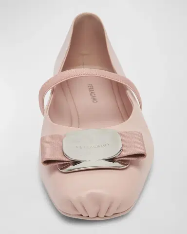 Ferragamo Zina Leather Bow Mary Jane Ballerina Flats | Thumbnail 4 Ferragamo Zina Leather Bow Mary Jane Ballerina Flats | Thumbnail 4