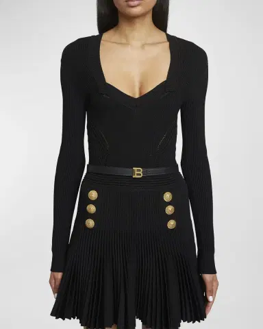 Balmain B-Monogram Leather Skinny Belt | Thumbnail 2