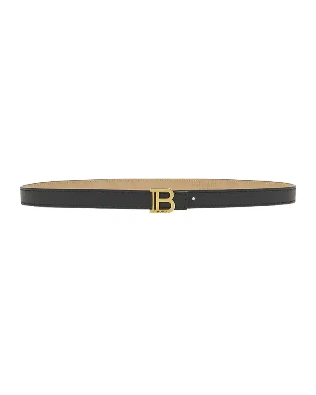 B-Monogram Leather Skinny Belt