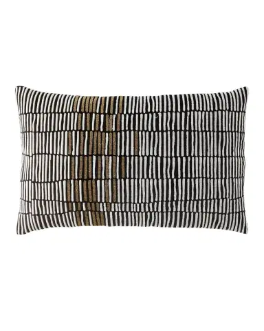 Callisto Home Monte Geo Lines Beaded Decorative Pillow, 18" x 30" | Thumbnail 1