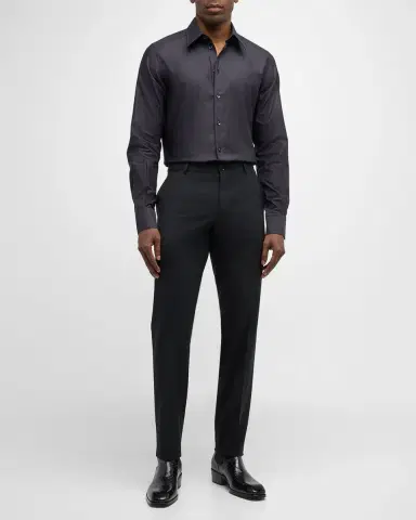 Dolce & Gabbana Men's Pindot Cotton Dress Shirt | Thumbnail 3