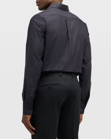 Dolce & Gabbana Men's Pindot Cotton Dress Shirt | Thumbnail 4