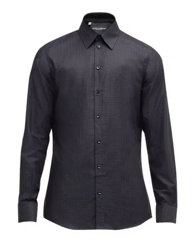Dolce & Gabbana Men's Pindot Cotton Dress Shirt | Thumbnail 1