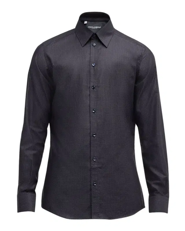 Men 's Pindot Cotton Dress Shirt