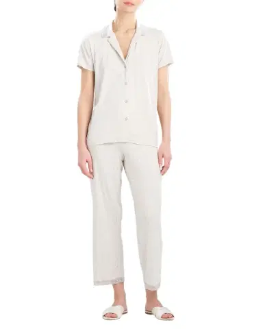 Natori Feathers Essentials Lace-Trim Jersey Pajama Set | Thumbnail 1 Natori Feathers Essentials Lace-Trim Jersey Pajama Set | Thumbnail 1