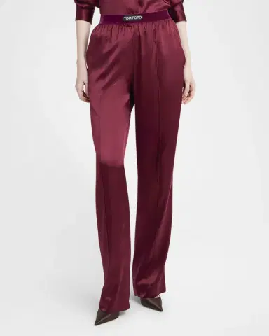 Tom Ford Logo-Banded Silk PJ Pants | Thumbnail 2