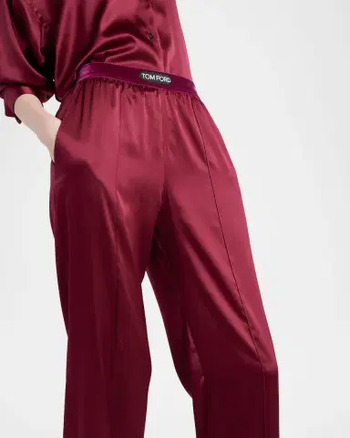 Tom Ford Logo-Banded Silk PJ Pants | Thumbnail 3
