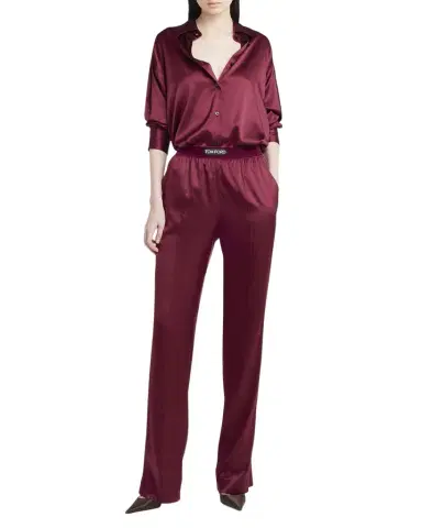 Tom Ford Logo-Banded Silk PJ Pants | Thumbnail 1