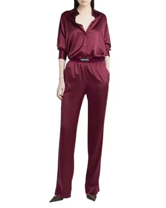 TOM FORD Logo-Banded Silk PJ Pants