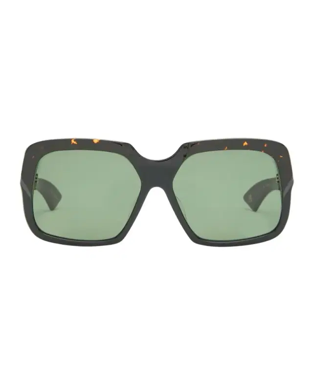 Logo Acetate Square Sunglasses