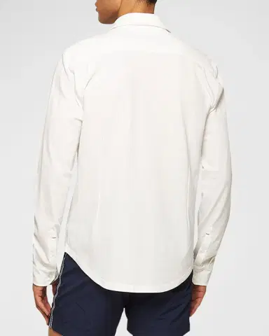 Orlebar Brown Men's Giles Pique Button-Down Shirt | Thumbnail 3