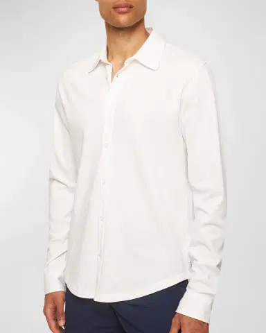 Orlebar Brown Men's Giles Pique Button-Down Shirt | Thumbnail 4