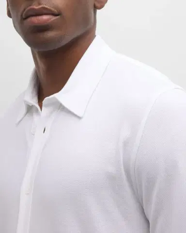 Orlebar Brown Men's Giles Pique Button-Down Shirt | Thumbnail 7