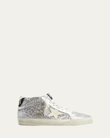 Golden Goose Mid Star Glitter Wing-Tip Sneakers | Thumbnail 2 Golden Goose Mid Star Glitter Wing-Tip Sneakers | Thumbnail 2