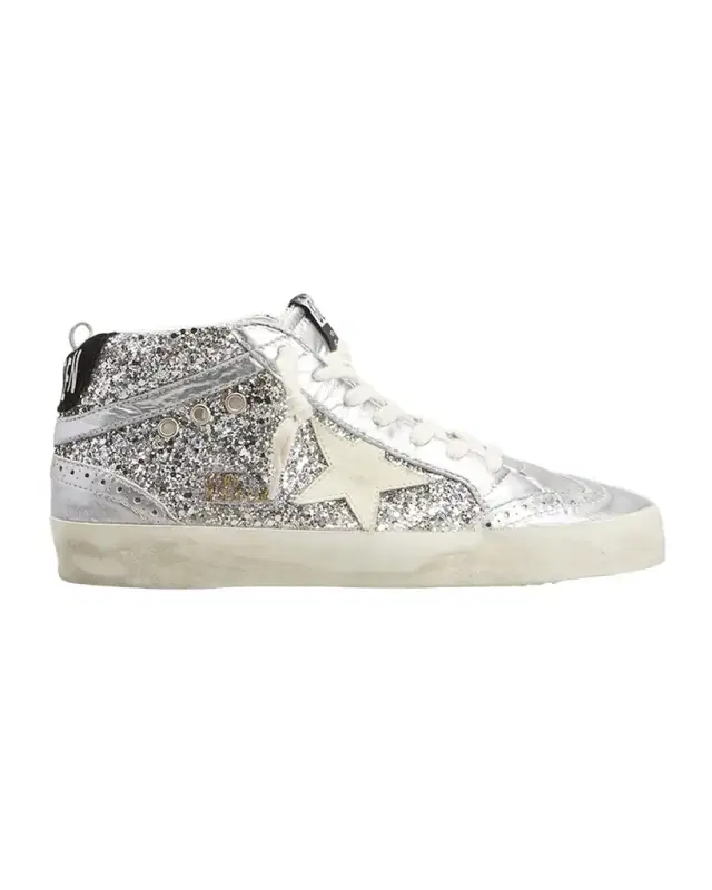 Mid Star Glitter Wing-Tip Sneakers