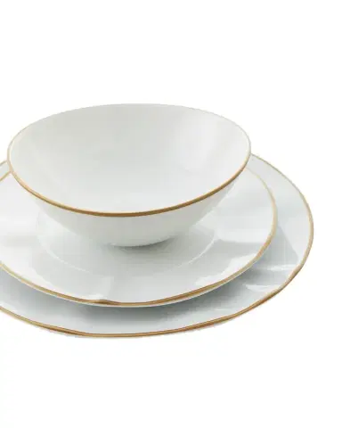 Neiman Marcus Gold Rim 12-Piece Dinnerware Set | Thumbnail 1 Neiman Marcus Gold Rim 12-Piece Dinnerware Set | Thumbnail 1