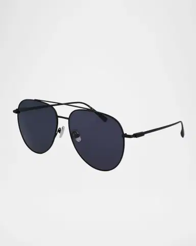 Ferragamo Men's Gancini Evolution Metal Aviator Sunglasses | Thumbnail 2