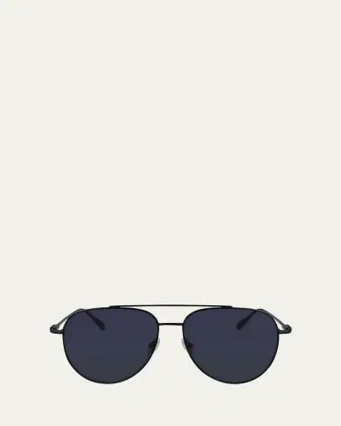 Ferragamo Men's Gancini Evolution Metal Aviator Sunglasses | Thumbnail 5