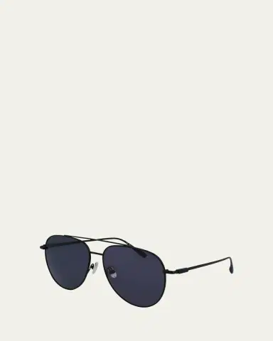 Ferragamo Men's Gancini Evolution Metal Aviator Sunglasses | Thumbnail 6