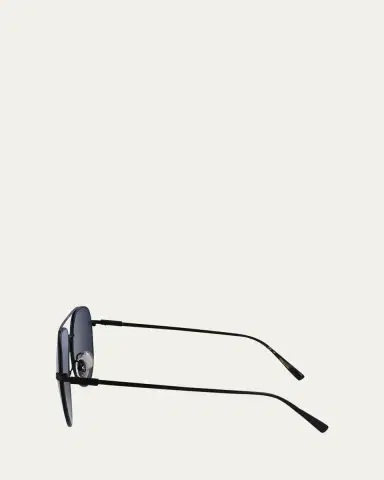 Ferragamo Men's Gancini Evolution Metal Aviator Sunglasses | Thumbnail 8