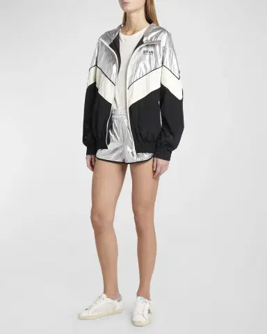 Golden Goose Star Diana Metallic Pull-On Logo Shorts | Thumbnail 3 Golden Goose Star Diana Metallic Pull-On Logo Shorts | Thumbnail 3