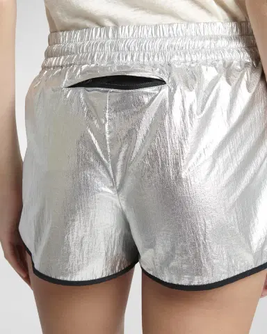 Golden Goose Star Diana Metallic Pull-On Logo Shorts | Thumbnail 5 Golden Goose Star Diana Metallic Pull-On Logo Shorts | Thumbnail 5