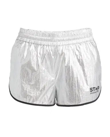 Golden Goose Star Diana Metallic Pull-On Logo Shorts | Thumbnail 1 Golden Goose Star Diana Metallic Pull-On Logo Shorts | Thumbnail 1