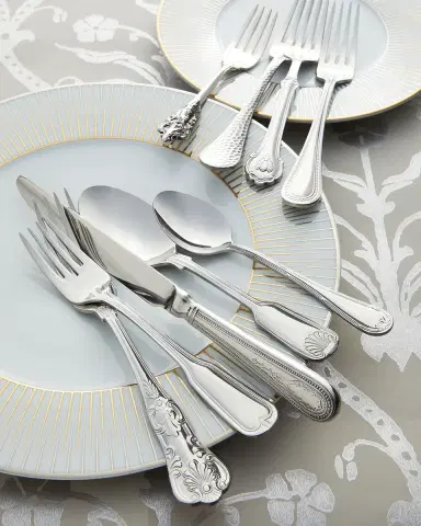 Wallace Silversmiths 65-Piece Euro Hammered Flatware Service | Thumbnail 2 Wallace Silversmiths 65-Piece Euro Hammered Flatware Service | Thumbnail 2