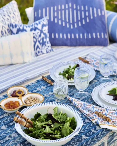 Juliska Sitio Stripe Delft Blue Serving Bowl | Thumbnail 3 Juliska Sitio Stripe Delft Blue Serving Bowl | Thumbnail 3