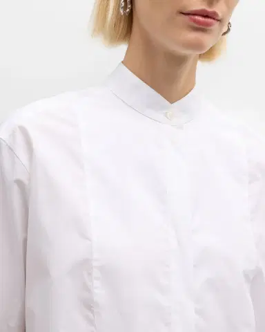 Emporio Armani Oversized Organic Cotton Poplin Tunic Top | Thumbnail 5