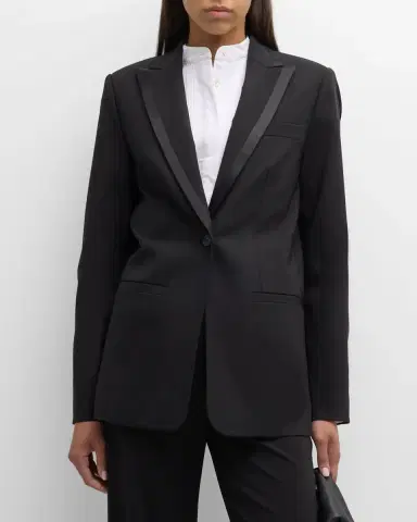 Co Satin-Trim Single-Breasted Tuxedo Jacket | Thumbnail 4 Co Satin-Trim Single-Breasted Tuxedo Jacket | Thumbnail 4