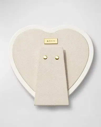 AERIN Piero Heart Faux Shagreen Photo Frame, 6" | Thumbnail 2