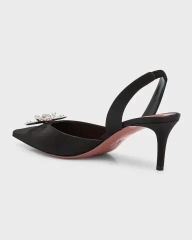 Amina Muaddi Rosie Slingback Satin Pumps | Thumbnail 3 Amina Muaddi Rosie Slingback Satin Pumps | Thumbnail 3
