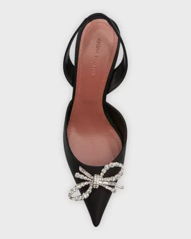 Amina Muaddi Rosie Slingback Satin Pumps | Thumbnail 4 Amina Muaddi Rosie Slingback Satin Pumps | Thumbnail 4