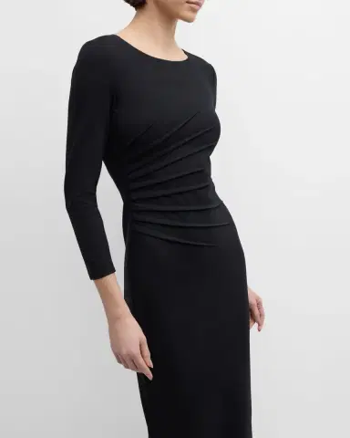 Emporio Armani Pleated Jersey Midi Sheath Dress | Thumbnail 6