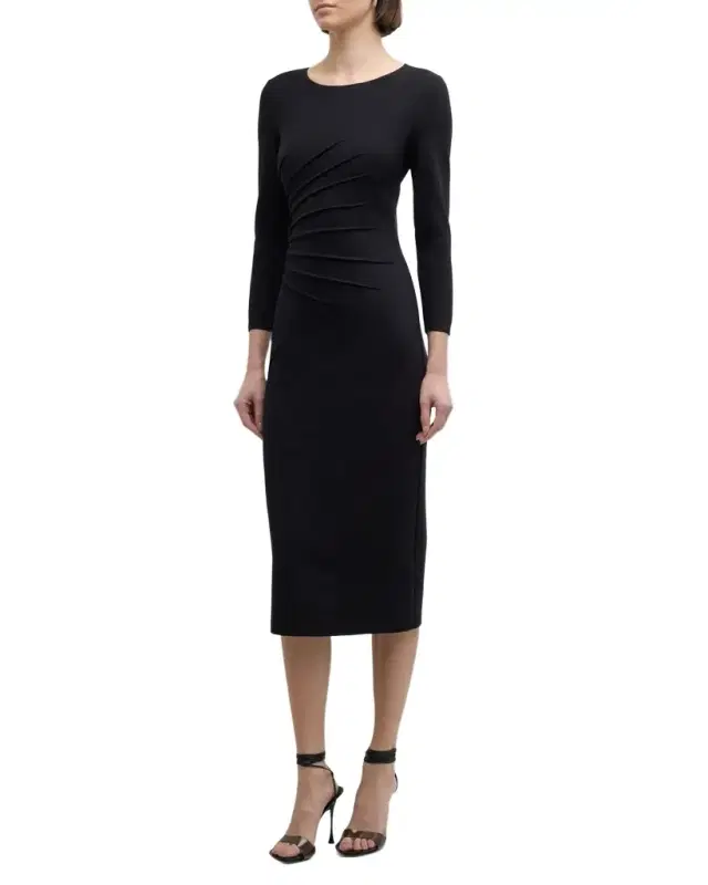 Pleated Jersey Midi Sheath Dress Pleated Jersey Midi Sheath Dress