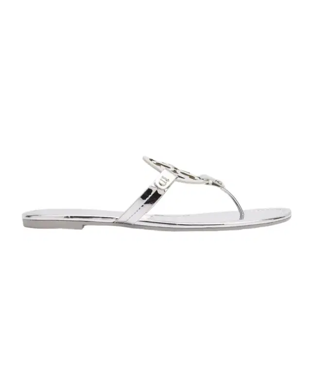 Tory Burch Miller Metallic Logo Thong Sandals